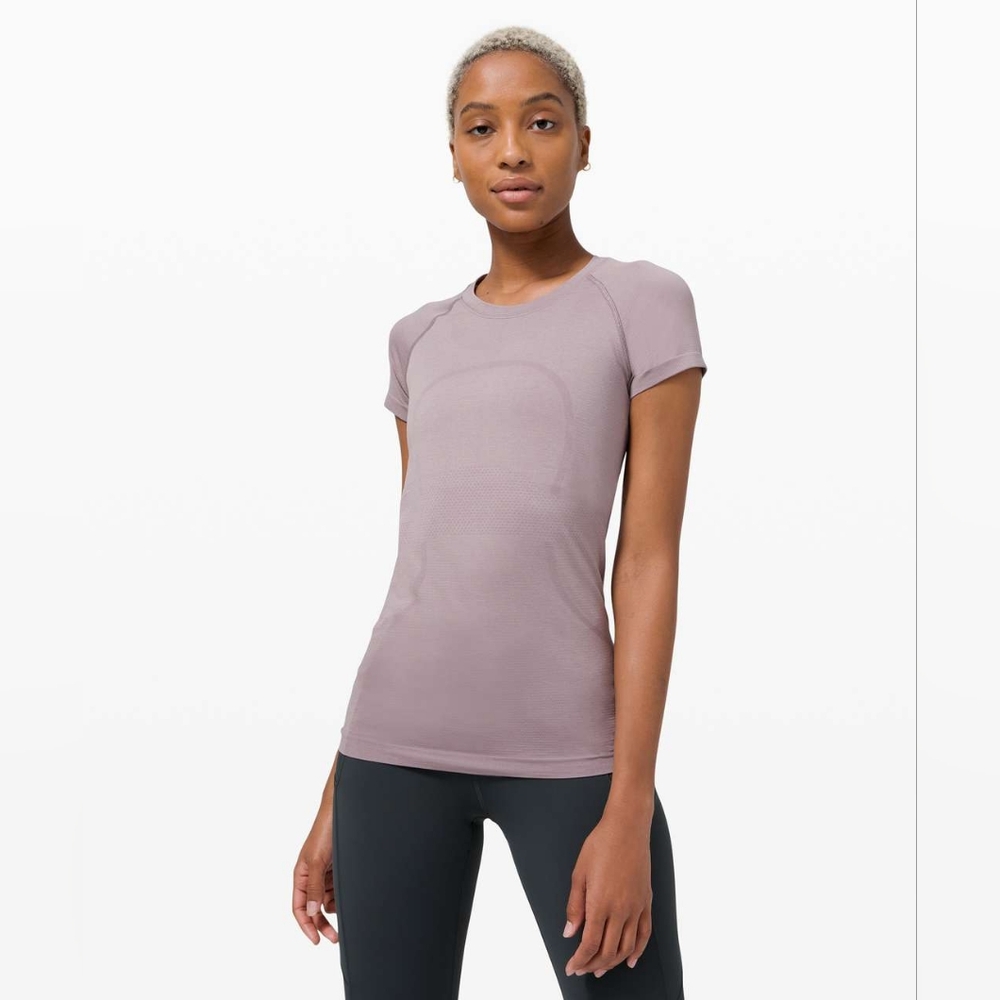 # 429 *RARE* Lululemon Swiftly Tech Short Sleeve Heathered Grey/Magenta
